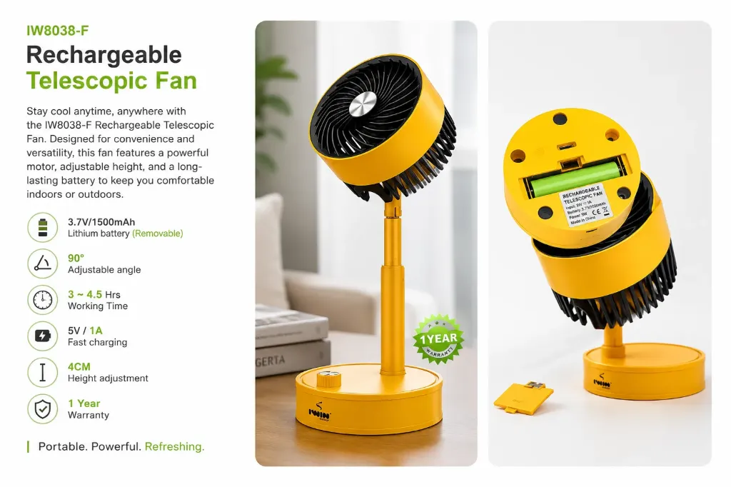 Rechargeable Telescopic Fan